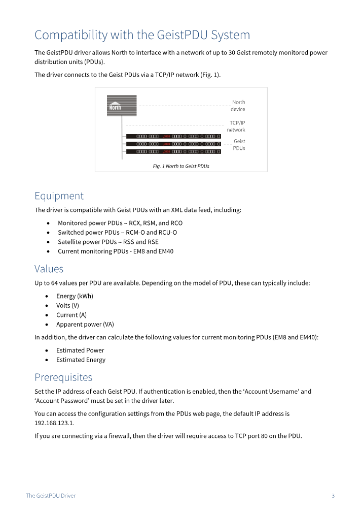 Preview thumbnail of page 3 of the GeistPDU Driver Manual PDF document.